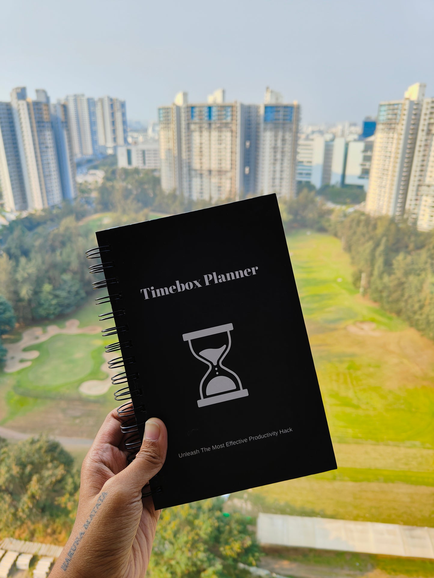 Timebox Planner Green Marble, Productivity, Daily Planner for 6 Months, Timeboxing, A5 Size, Wiro, Hardcover, 100 GSM Paper
