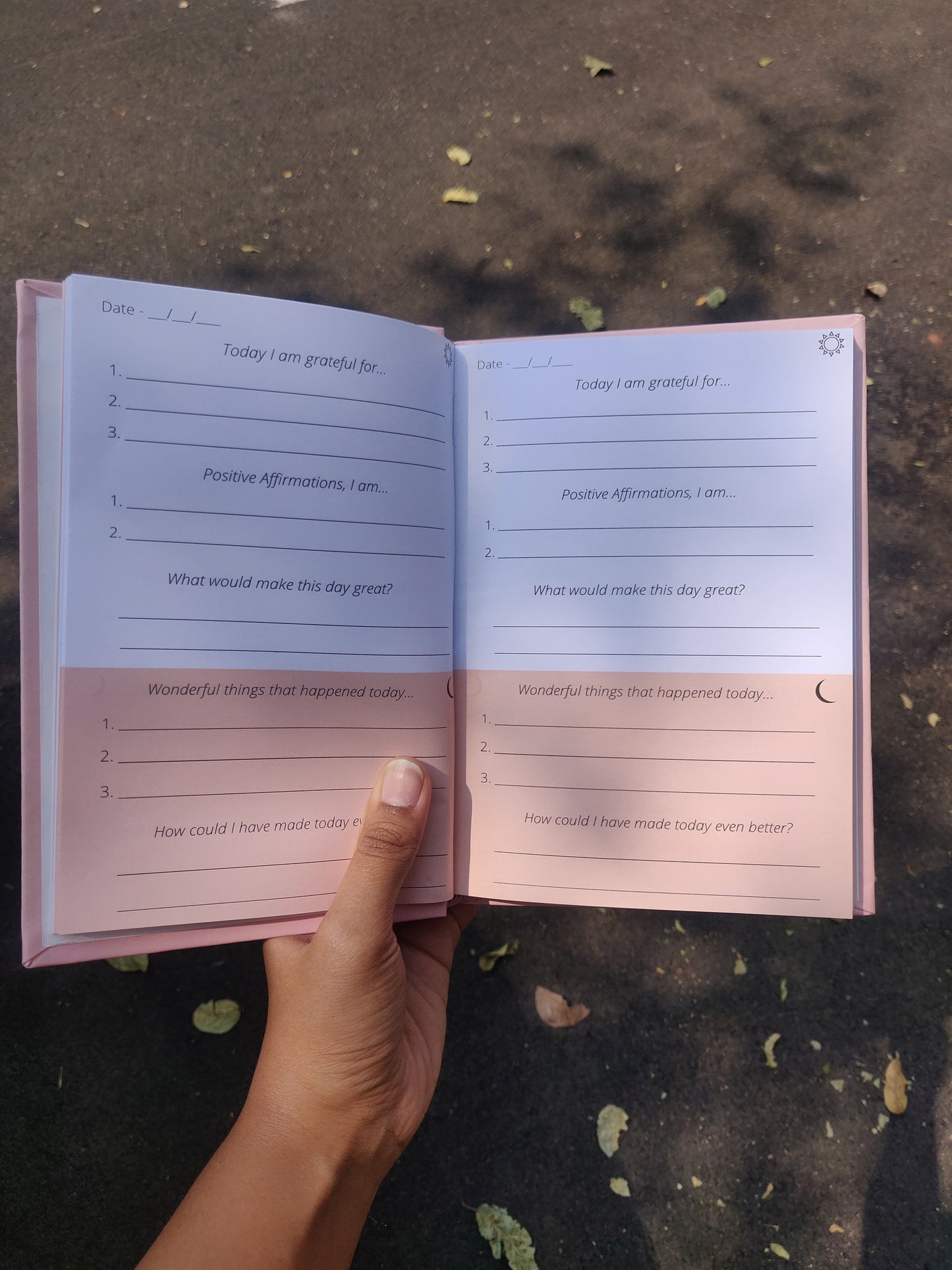 5 Minute Gratitude Journal - Self Help Personality Development Book - Pink