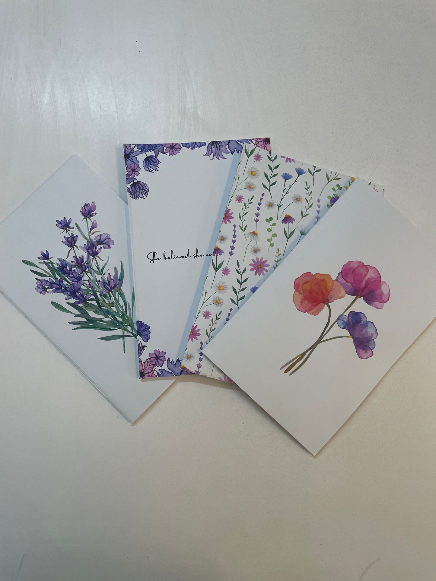 Enlightink A5 Handy Cute Unruled, Plain, Floral notebooks for everyone Set of 4 for doodling, Writing Notebooks - Matte Finished - Journal Diary