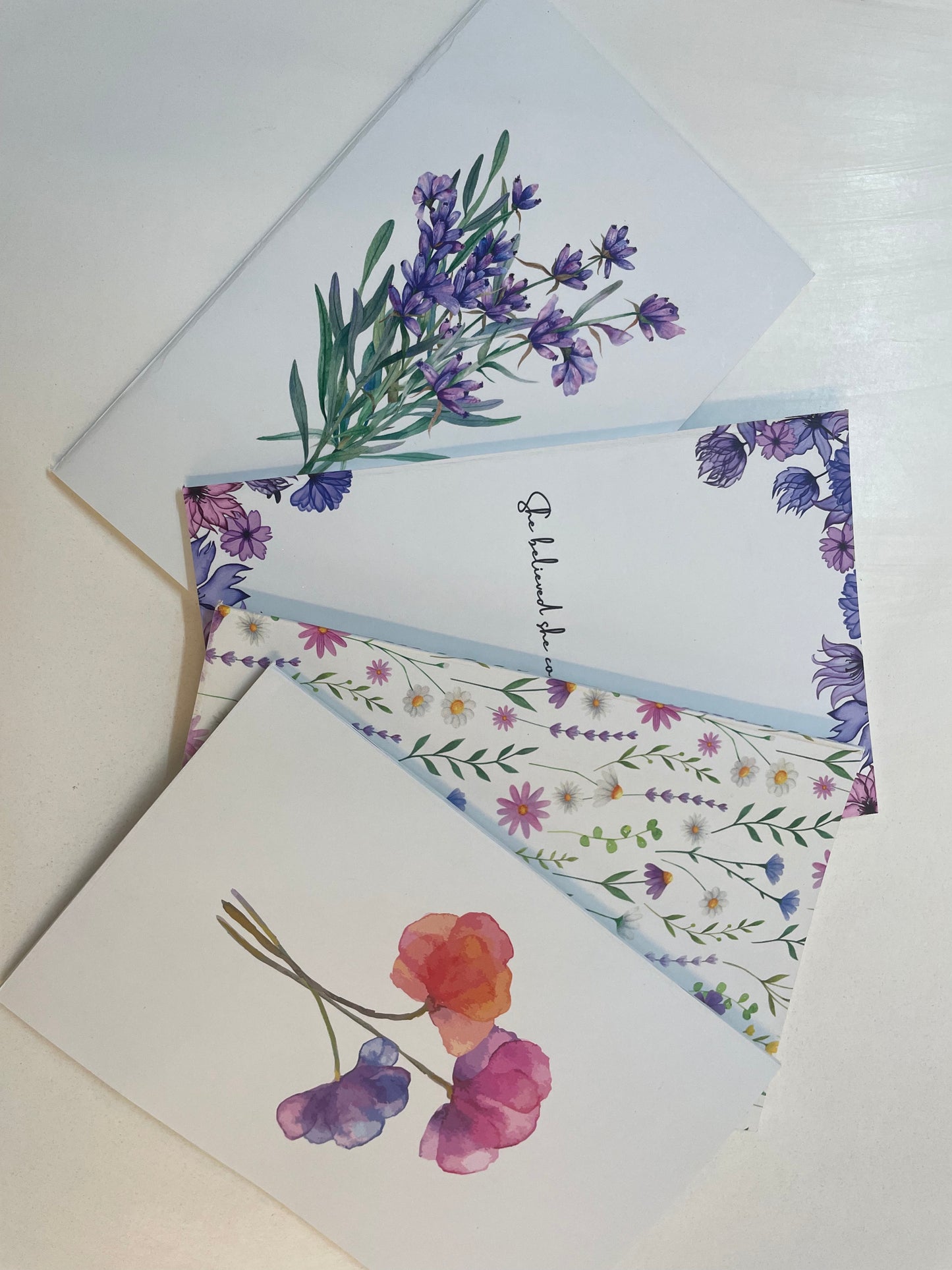 Enlightink A5 Handy Cute Unruled, Plain, Floral notebooks for everyone Set of 4 for doodling, Writing Notebooks - Matte Finished - Journal Diary