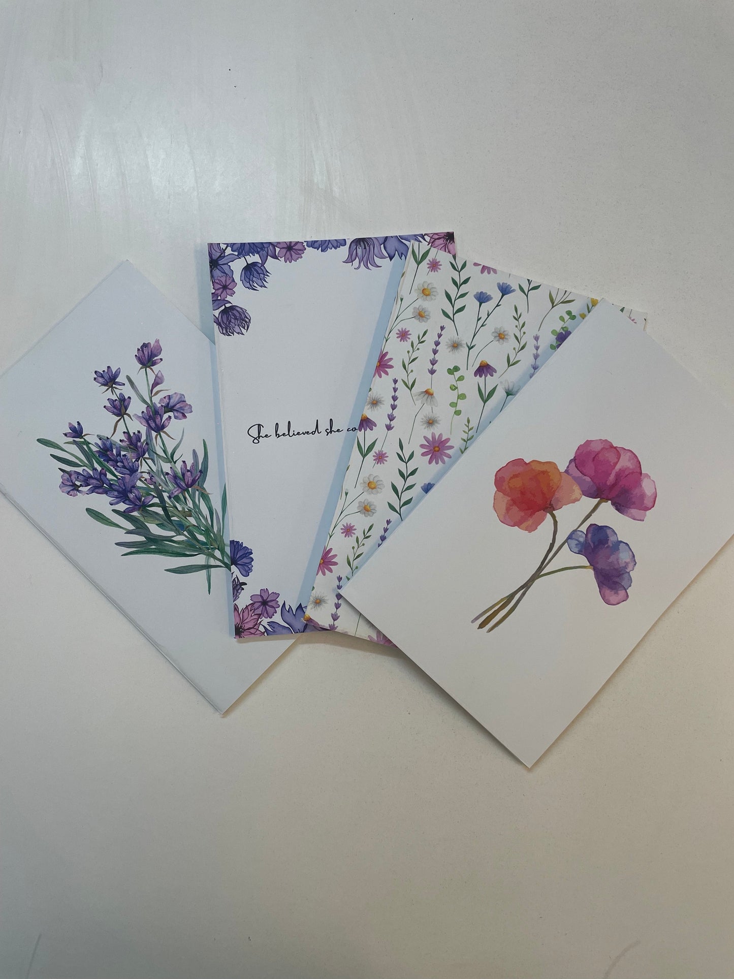 Enlightink A5 Handy Cute Unruled, Plain, Floral notebooks for everyone Set of 4 for doodling, Writing Notebooks - Matte Finished - Journal Diary
