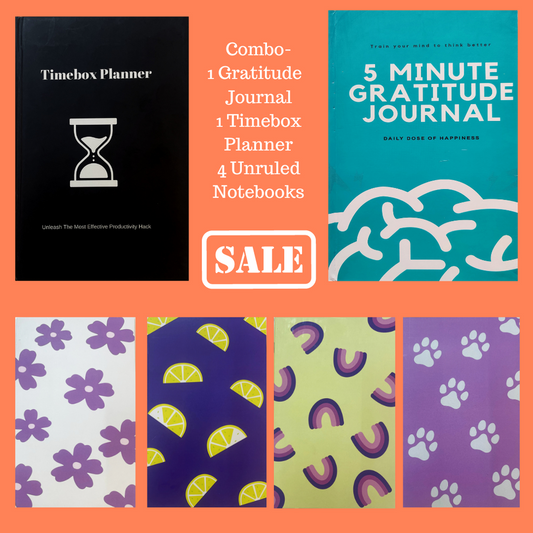 Combo Pack - Planner + Gratitude Journal + 4 Notebooks