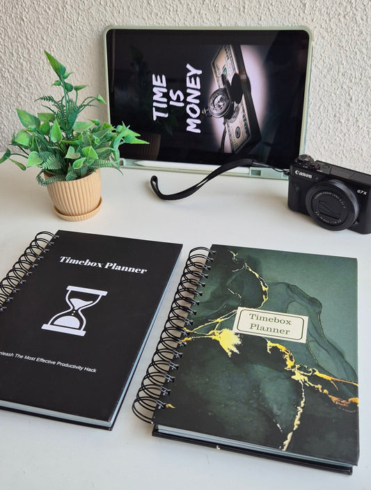 Timebox Planner Combo - Black + Green Marble Edition