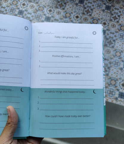 5 Minute Gratitude Journal Blue Bloom - A Happier You in 5 Minutes a Day