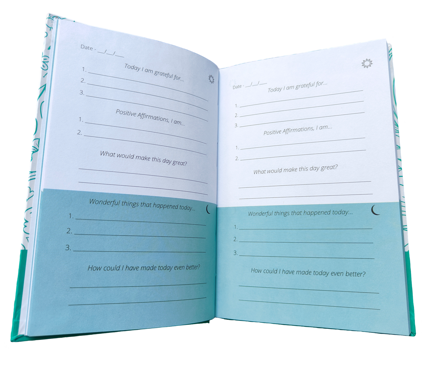 5 Minute Gratitude Journal Blue Bloom - A Happier You in 5 Minutes a Day