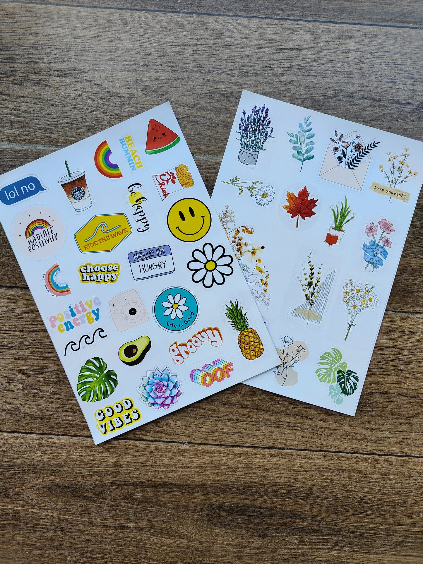 Fun combo of Floral and Funky stickers - 40 Sticker pieces