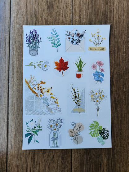 Fun combo of Floral and Funky stickers - 40 Sticker pieces